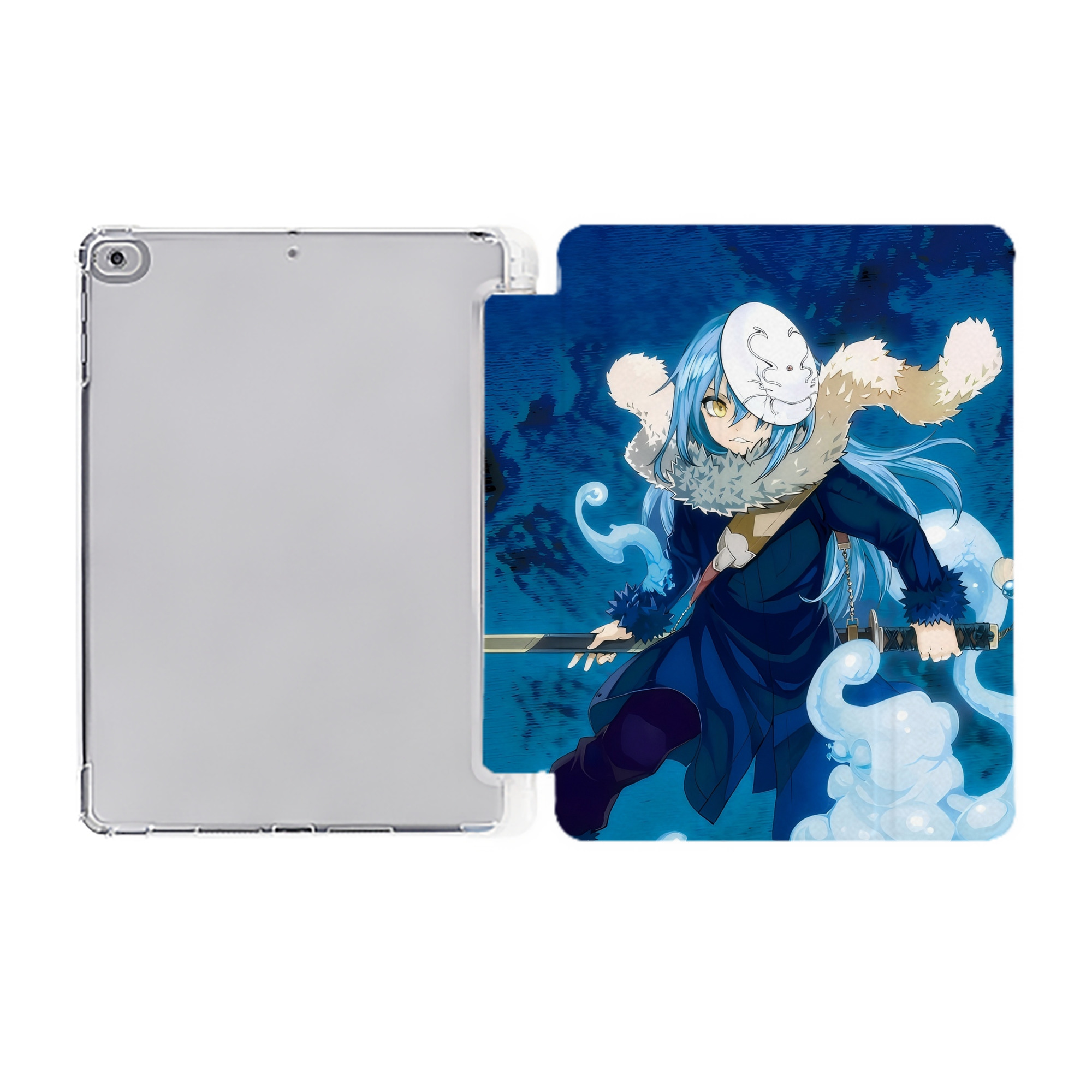 （画像用） 転スラ Regarding Reincarnated to Slime IPad ケース ペン収納付き 三つ折りスタンド PUレザー×シリコン 対応機種9.5/10.5/10.9インチ